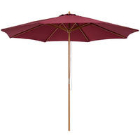 SONNENSCHIRM DE-11353 doppeltes Dach, Holz, 3 m Rot - Rot, Holzwerkstoff (300/300cm) - ComfortXL