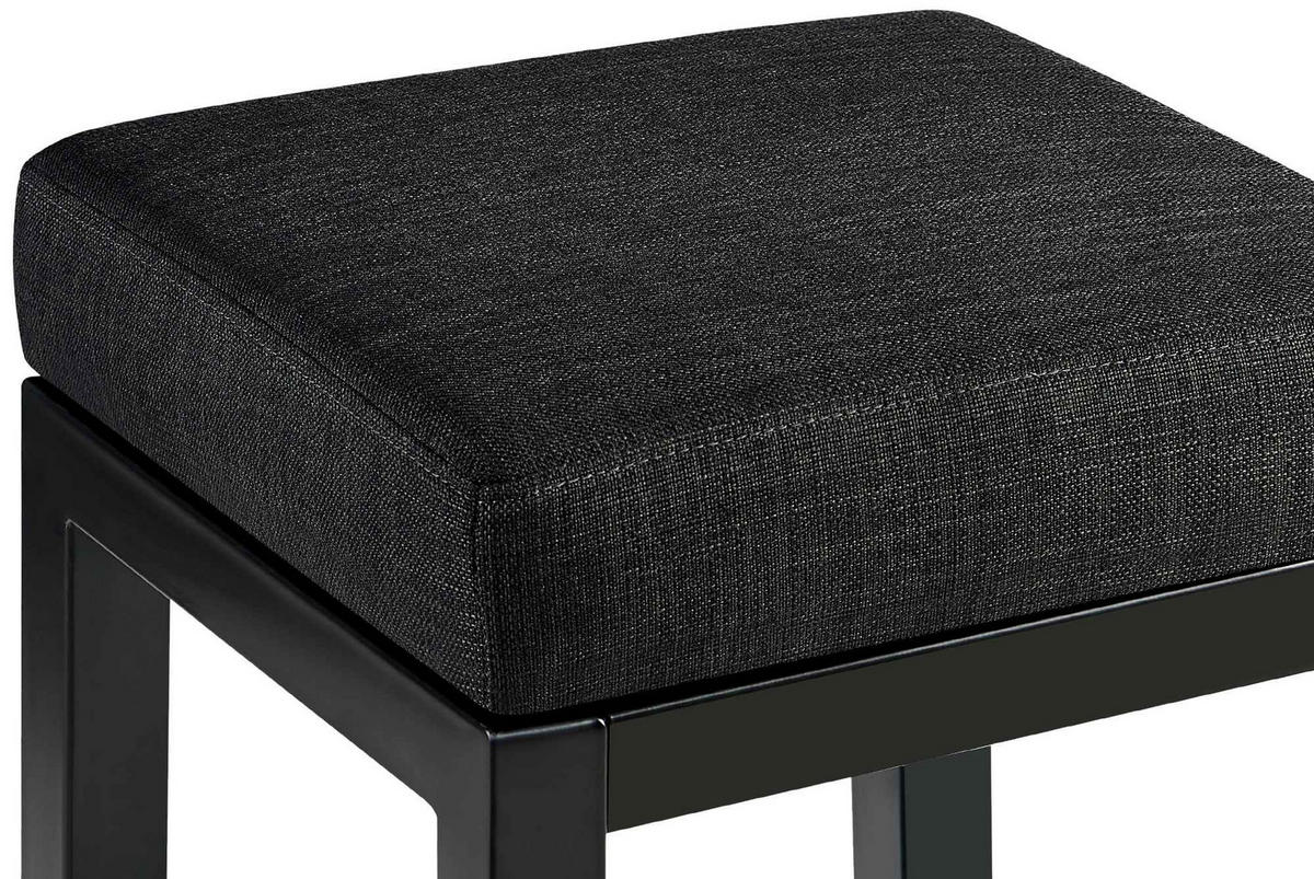 BARHOCKER Stoff Dunkelgrau - Dunkelgrau/Schwarz, Textil/Metall (37/78/37cm) - CLP