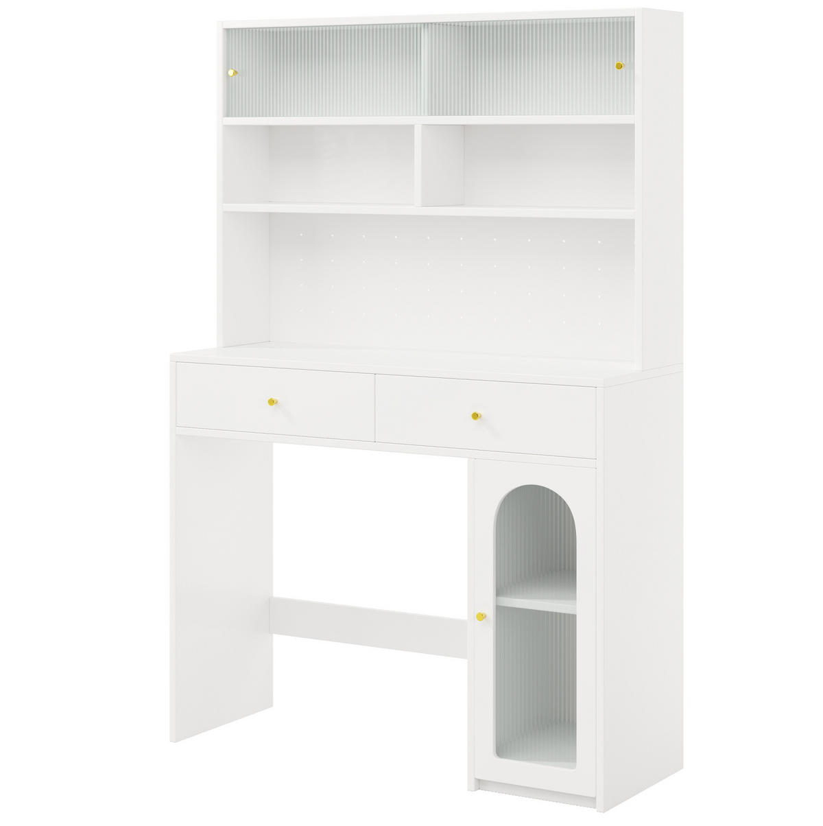 BUFFET 120/45/180 cm aus MDF mit Arbeitsfläche und Hakenleiste Weiß - Weiß, Holzwerkstoff (120/180/45cm) - Modenvie