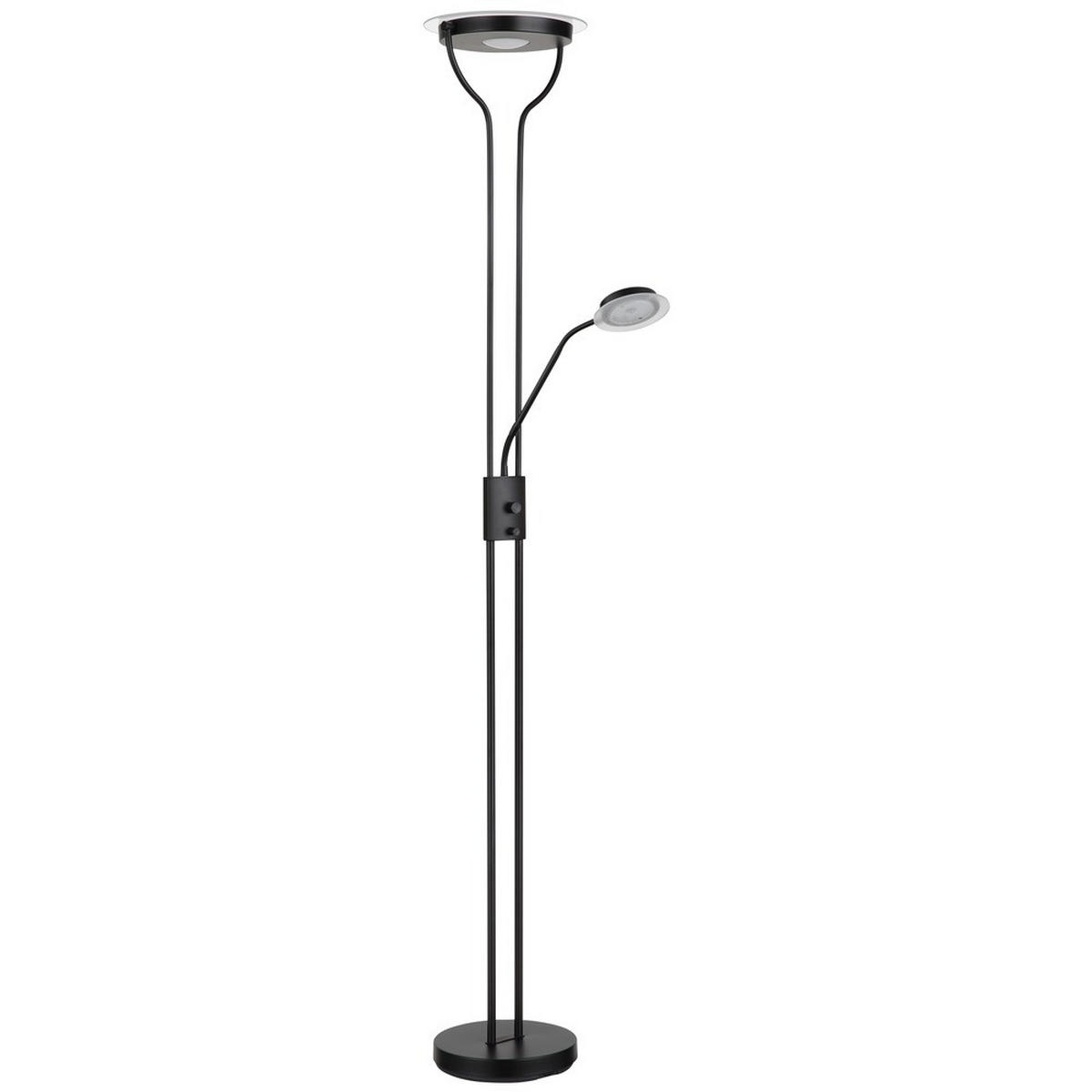 STEHLEUCHTE BRIANT LED Metall Schwarz matt Lesefunktion - Schwarz, Glas (28/25.5/180cm) - Globo Lighting