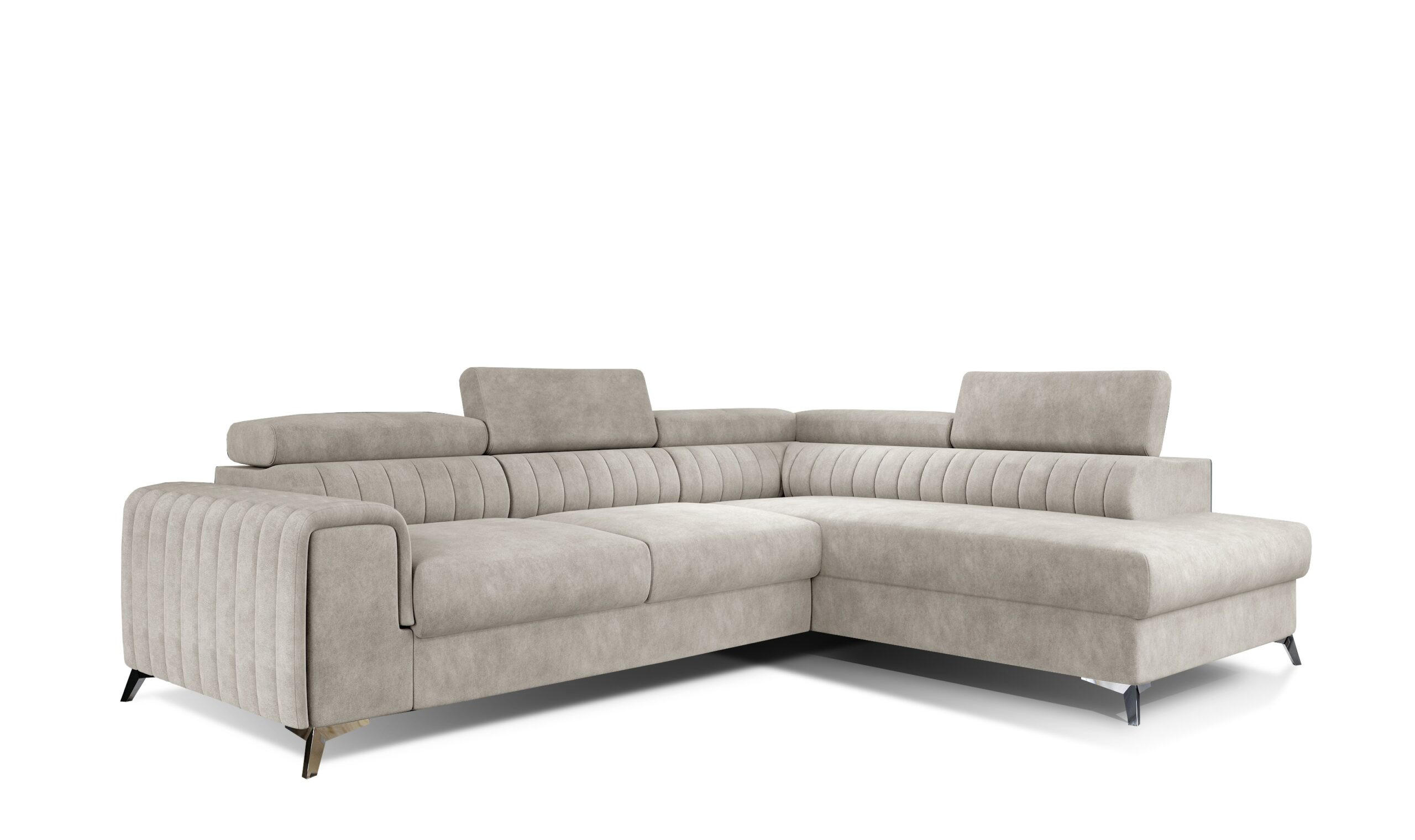 ECKSOFA - OLIVIER (Rechts, Beige) - Beige, Textil (275/205cm) - Möblo