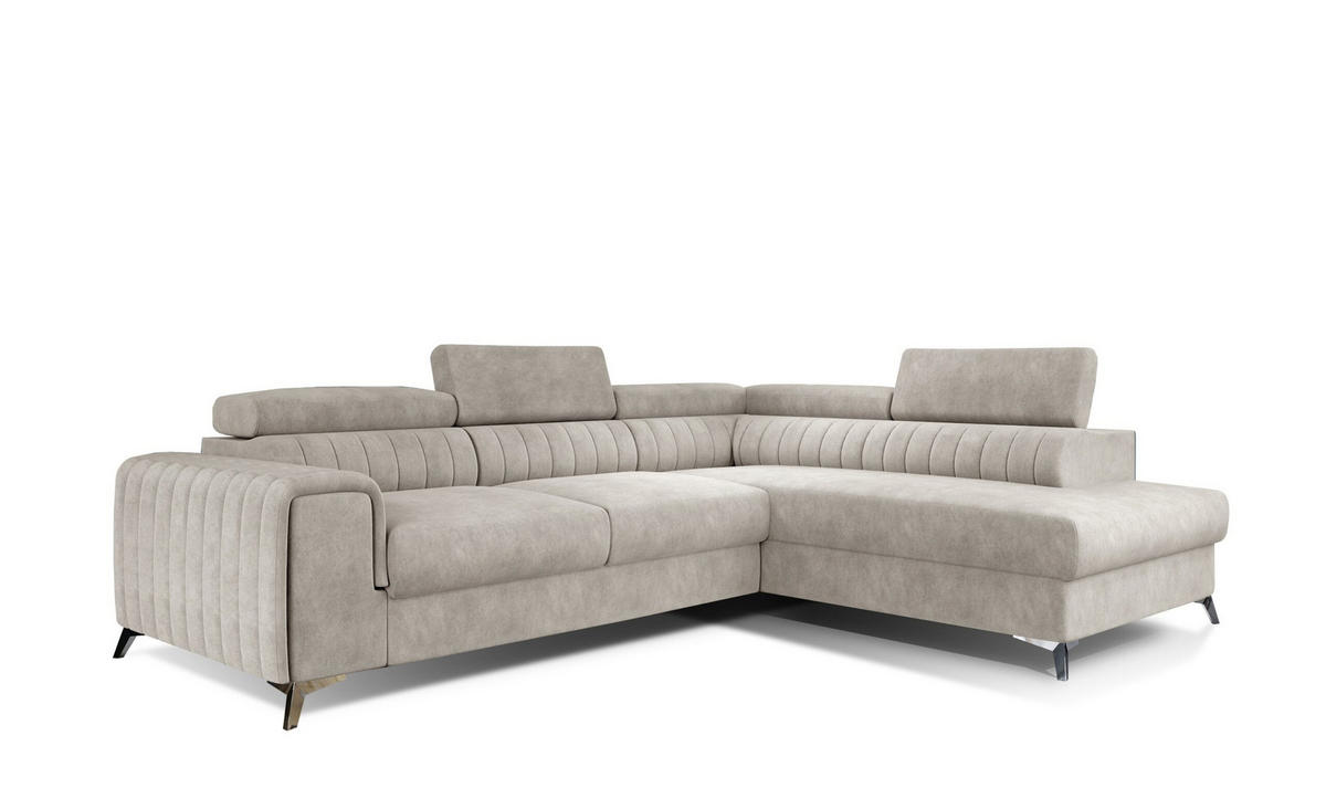 ECKSOFA - OLIVIER (Rechts, Beige) - Beige, Textil (275/205cm) - Möblo