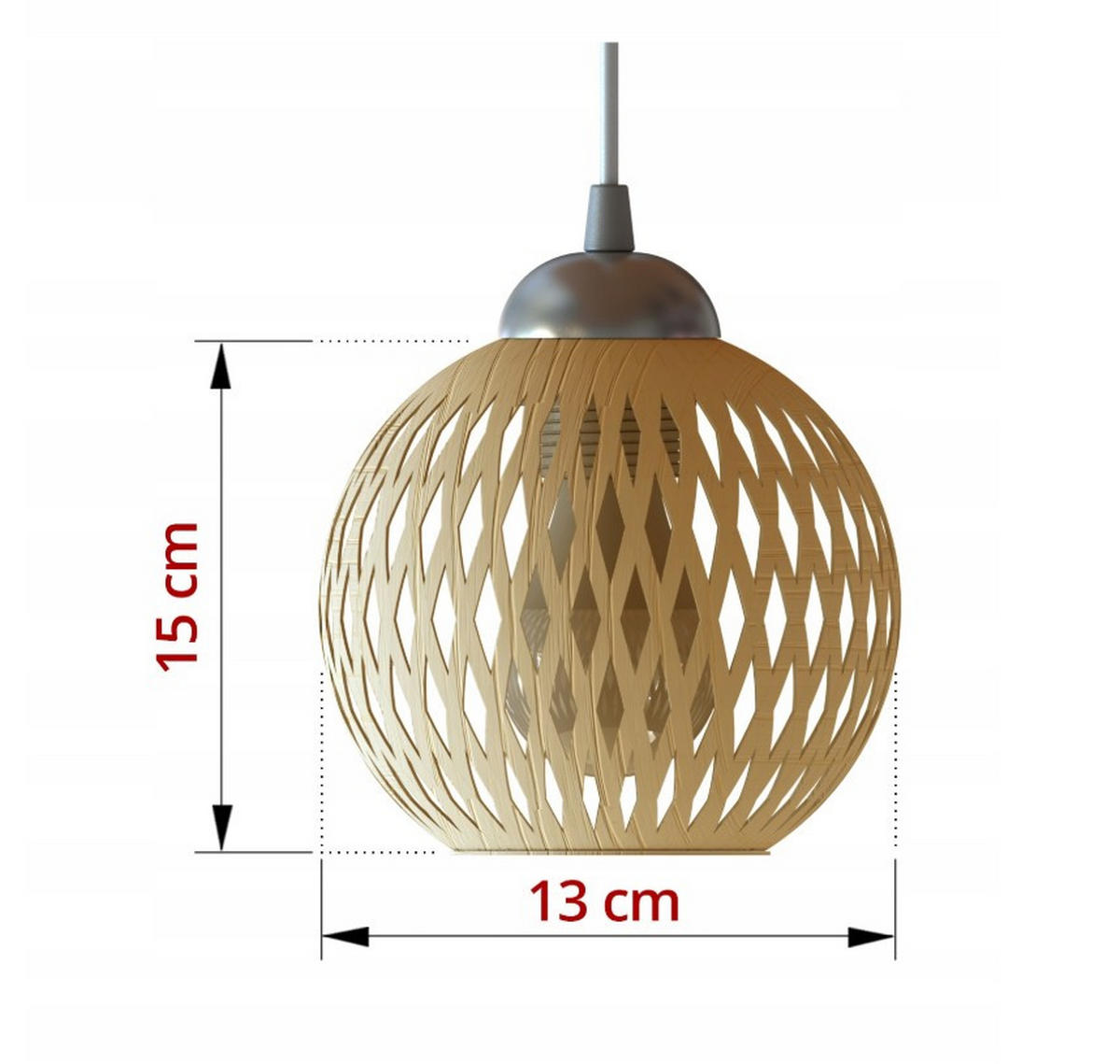 DECKENLEUCHTE BOHO - Beige/Weiß, Holz/Metall (36/36/26cm) - kiki design