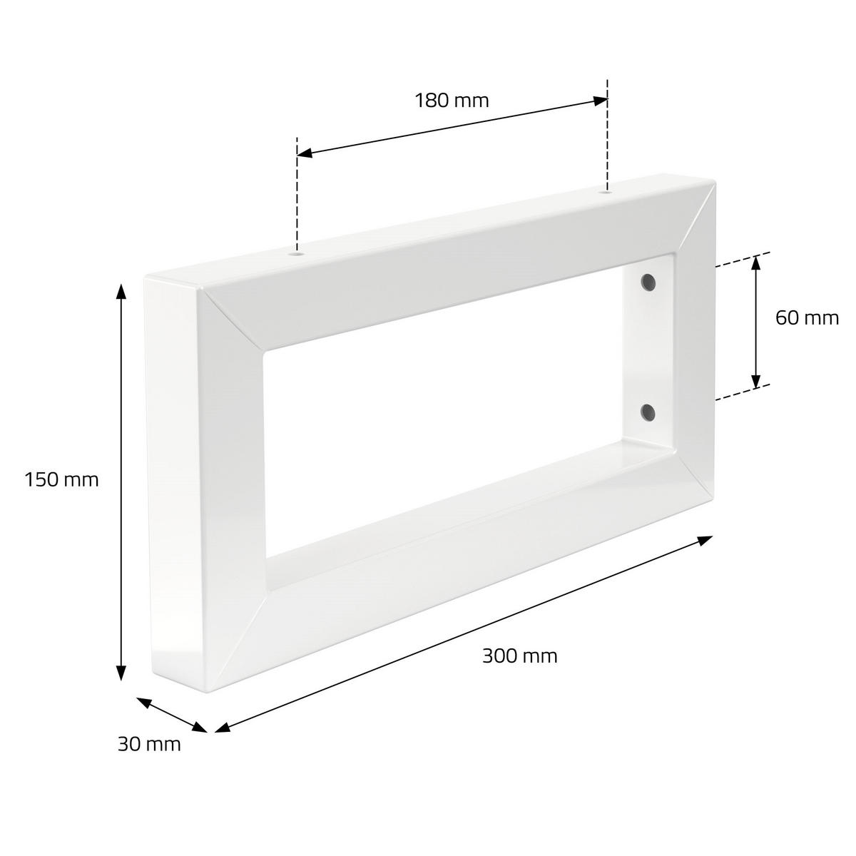 WANDKONSOLE - Weiß, Metall (15/3/30cm) - ML-DESIGN
