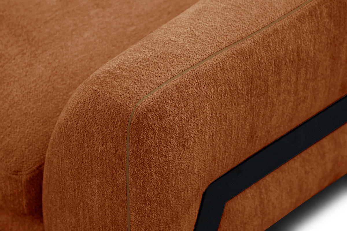 ECKSOFA WINTER 4-Sitzer, dunkelorange - Dunkelorange/Schwarz, Holzwerkstoff/Textil (158/269cm) - Courtois Laville