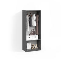 GARDEROBA Trento Antracit - antracit, leseni material (80/200/50cm) - Livinity®