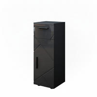 STŘEDNÍ SKŘÍŇKA Irma Šedá - antracitová/vysoce lesklá černá, kompozitní dřevo (30/81/30cm) - Vicco