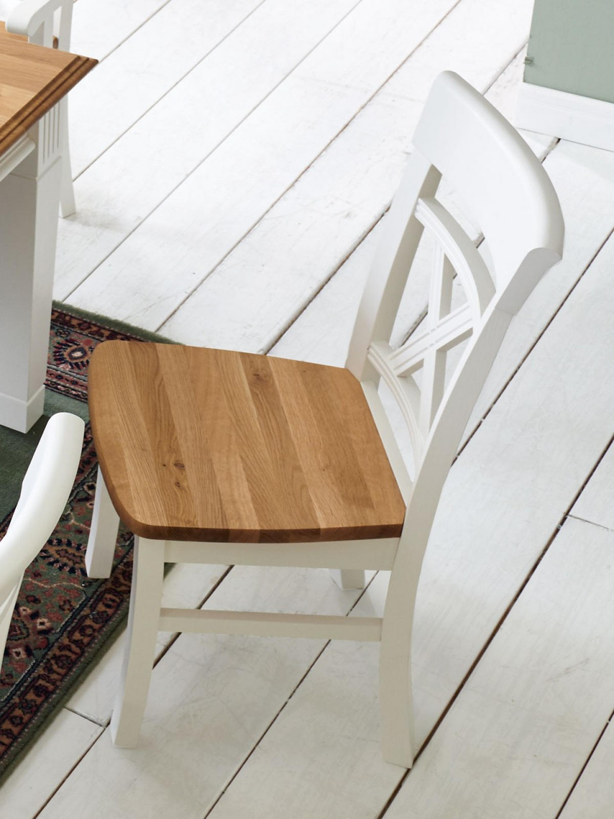 ESSZIMMERSTUHL Novara - Weiß/Braun, Holz (45/96/55cm) - Casamia Massive Möbel