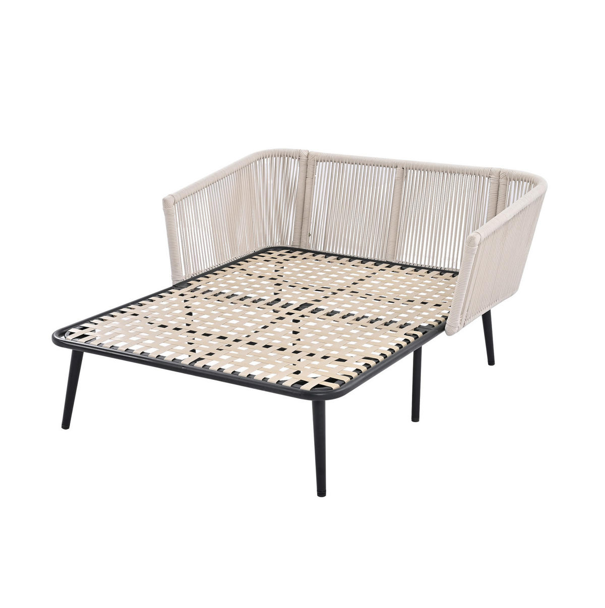 SONNENLIEGE aus Stahl & Polyester 120x130x67cm in Beige - Beige, Textil (120/67/130cm) - Modfu