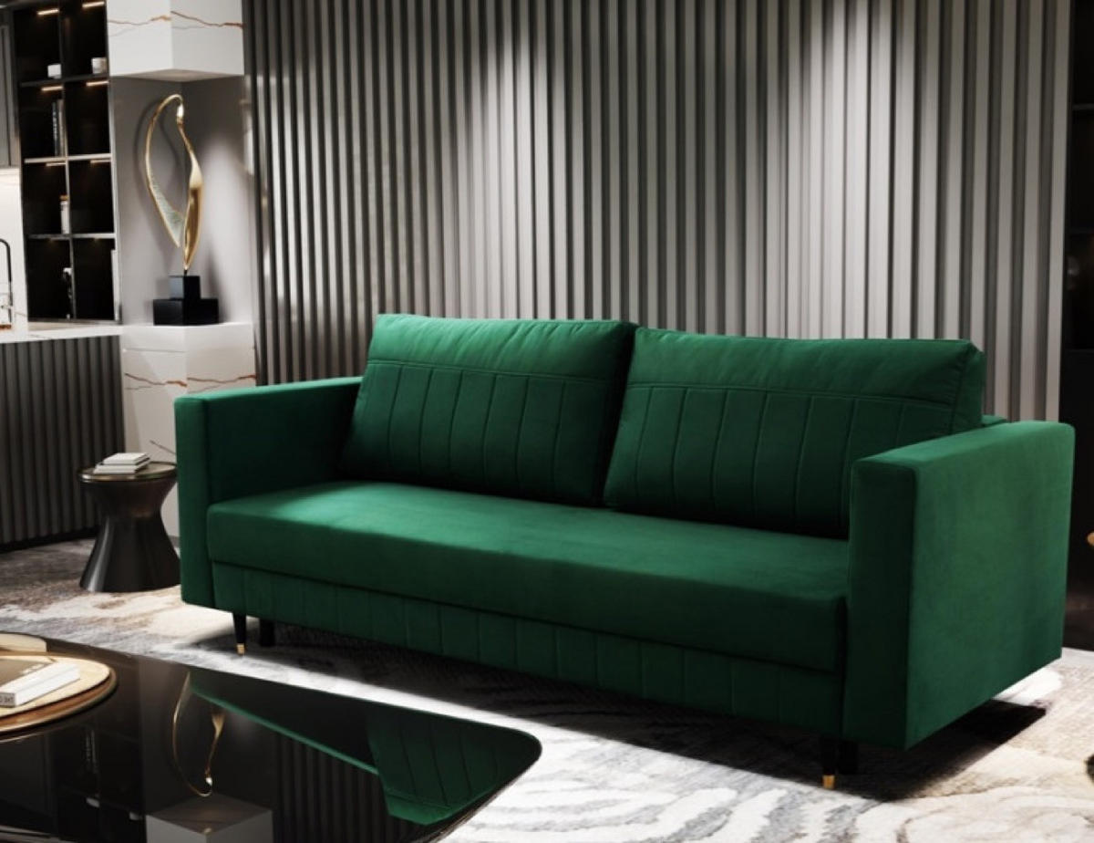 SOFA Flaschengrün ELA Mit Schlaffunktion - Grün, Textil (232/95/98cm) - Sepro Meble
