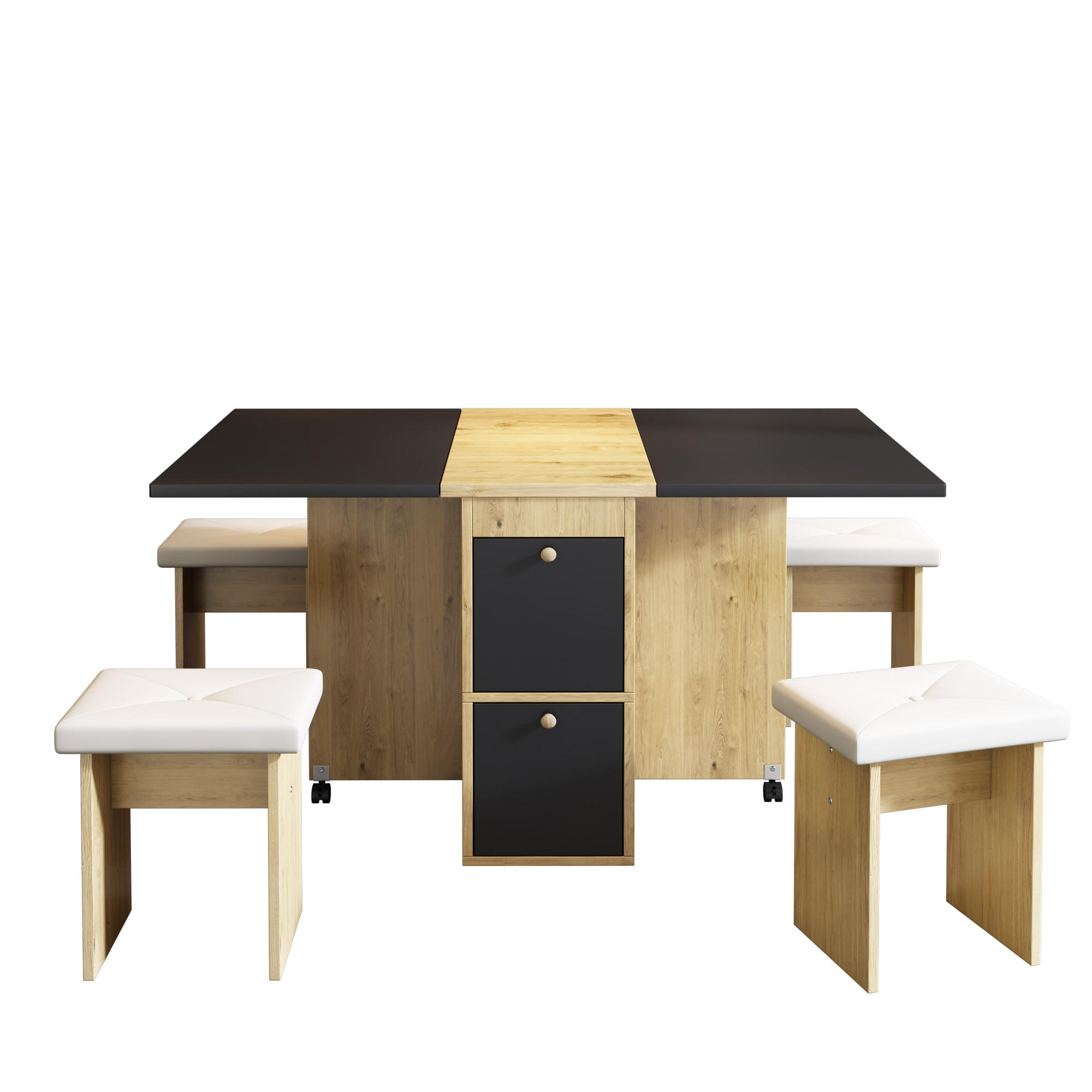 ComfortXL Essgruppe Schwarz 120x75x80 cm