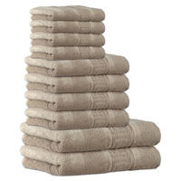 HANDTUCH-SET 10-teilig Beige 100% Baumwolle - Beige, Naturmaterialien (60/120cm) - Cawoe
