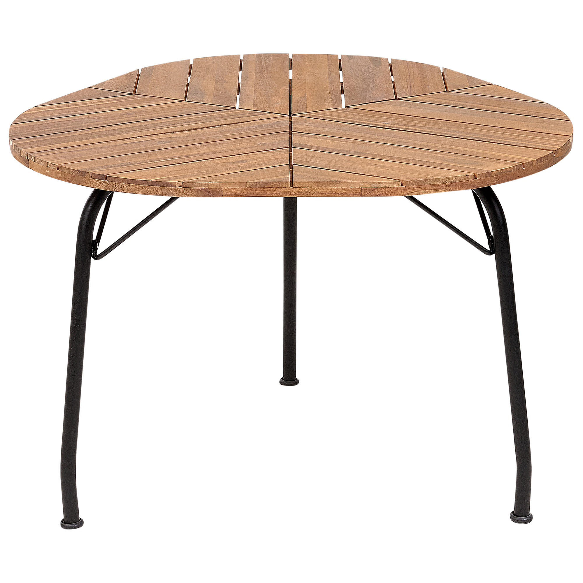 GARTENTISCH Heller Holzfarbton Varenna - Hellbraun/Schwarz, Holz (106/103/74cm) - Beliani