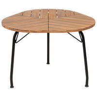 GARTENTISCH Heller Holzfarbton Varenna - Hellbraun/Schwarz, Holz (106/103/74cm) - Beliani