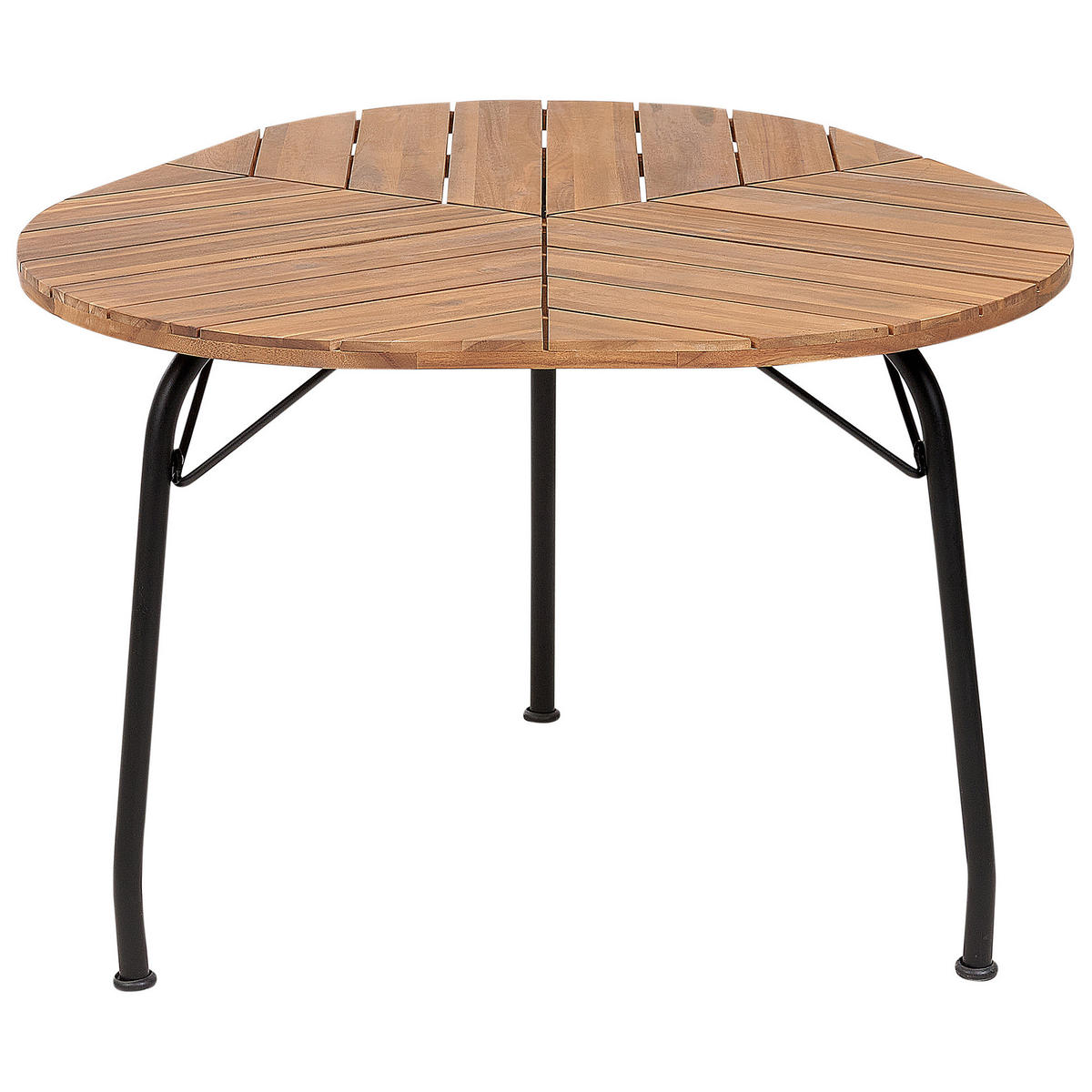 GARTENTISCH Heller Holzfarbton Varenna - Hellbraun/Schwarz, Holz (106/103/74cm) - Beliani