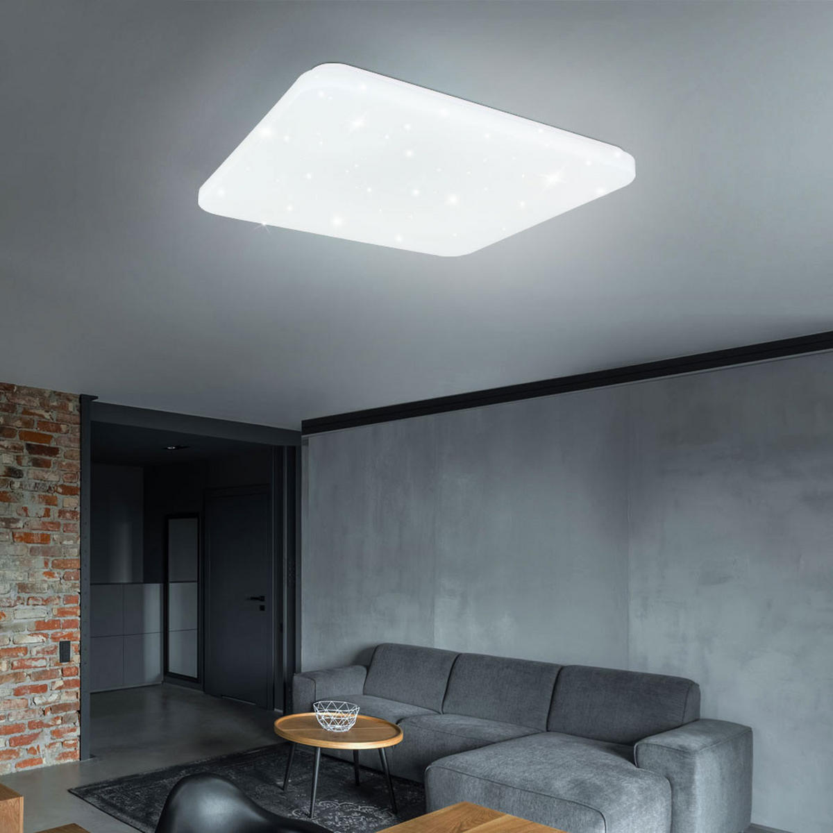 LED DECKENLEUCHTE SAJAMA Weiß - Weiß, Metall (53/53/7.7cm) - Globo Lighting