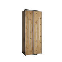 SCHWEBETÜRENSCHRANK 235,2/120/45 2-türig - Silberfarben/Schwarz, Holz/Metall (120/235/45cm) - Abiks Möbel