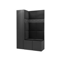 GARDEROBEN-SET Orion IX - Anthrazit/Graphitfarben, Holzwerkstoff/Kunststoff (124/186/46cm) - MIRJAN24