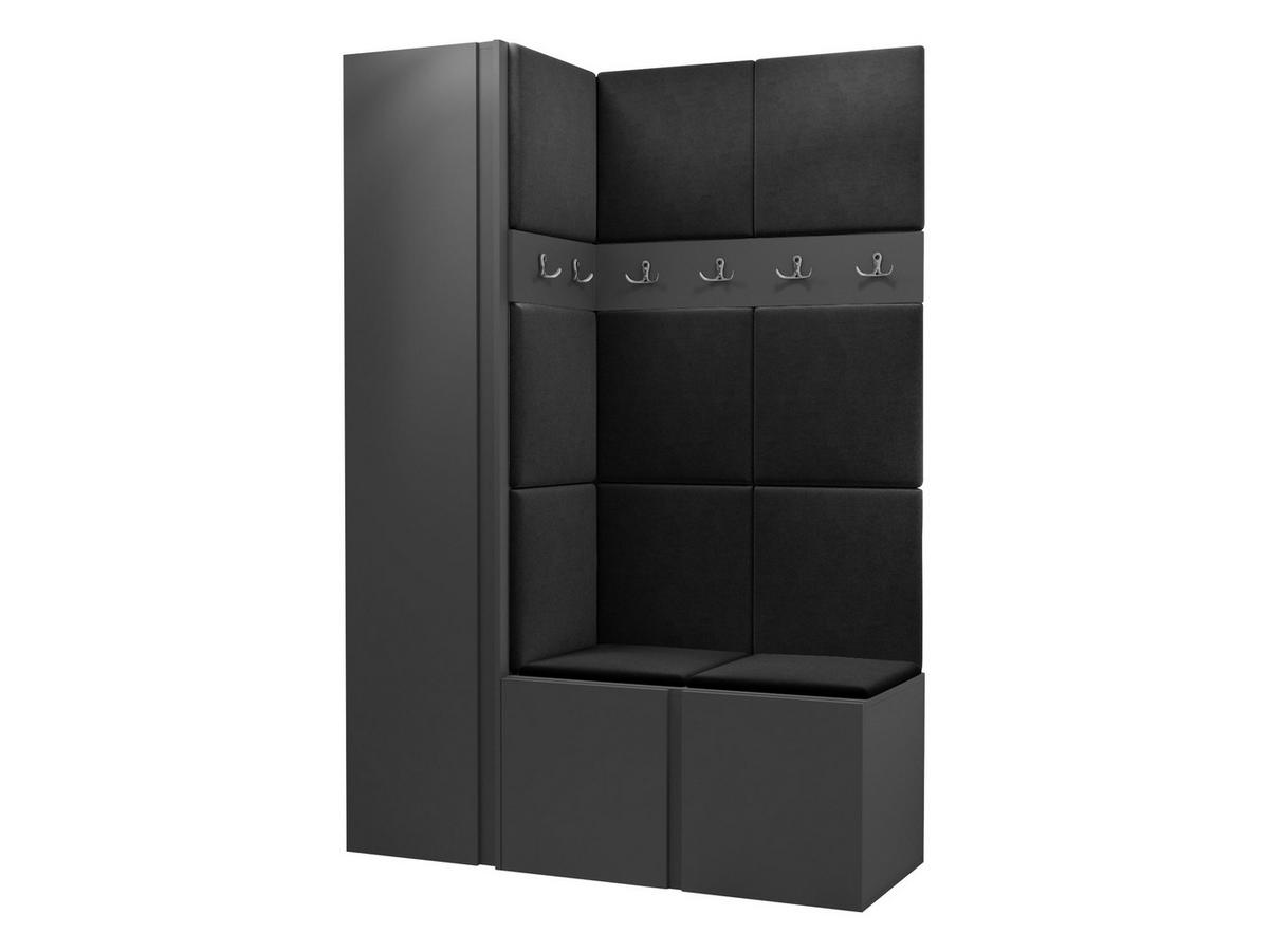 GARDEROBEN-SET Orion IX - Anthrazit/Graphitfarben, Holzwerkstoff/Kunststoff (124/186/46cm) - MIRJAN24