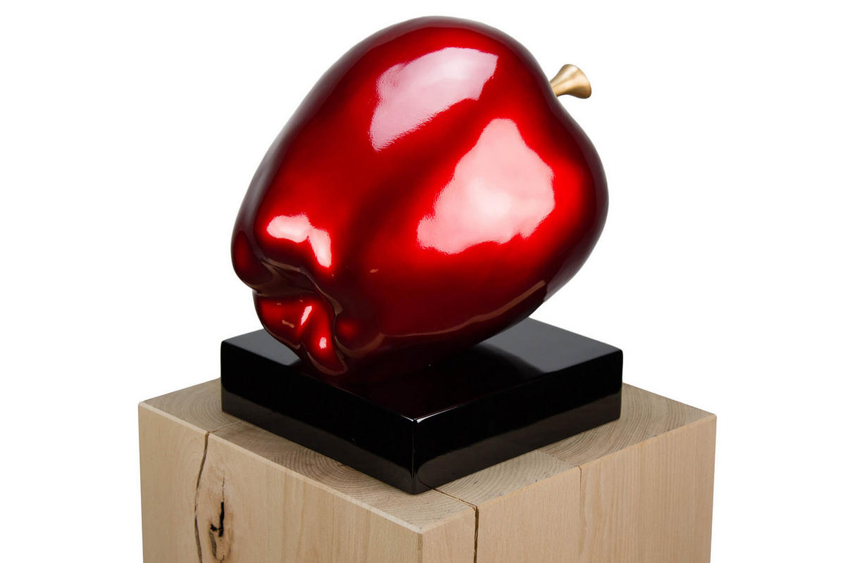 SKULPTUR Rot 32/31 cm - Rot, Stein (3/31/24cm) - KUNSTLOFT