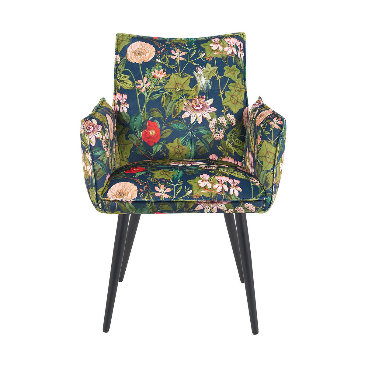 ESSZIMMERSTUHL Mika-Ayla - Multicolor/Schwarz, Textil/Metall (60/88/63cm) - DUBI Möbel
