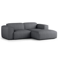 ECKSOFA mit XL-Longchair - Schwarz/Grau, Kunststoff/Textil (260/171cm) - home24
