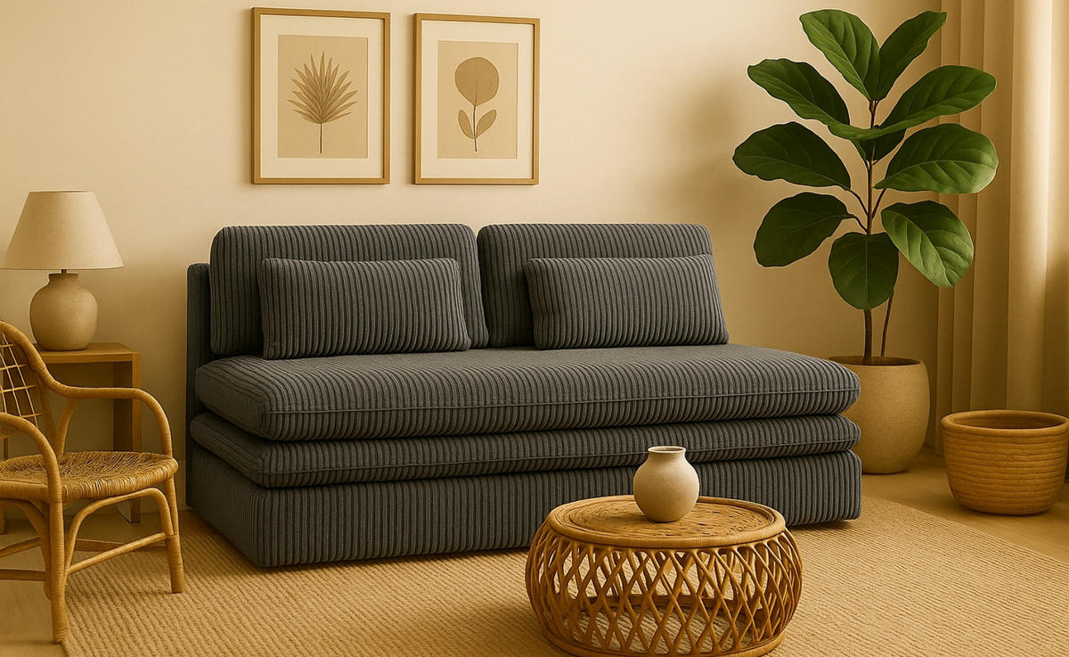 SCHLAFSOFA Mit Bettkasten OLIA, Stoff Poso, Grau - Grau, Holz (190/75/90cm) - Kaiser Möbel