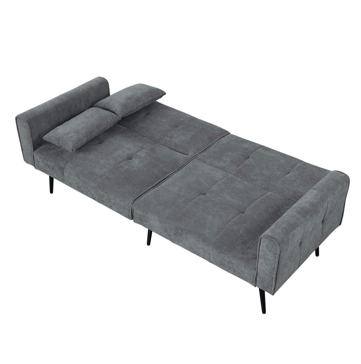 SCHLAFSOFA mit verstellbarer Rückenlehne Stoff Grau - Grau, Holzwerkstoff (175/71/71cm) - Meubliv