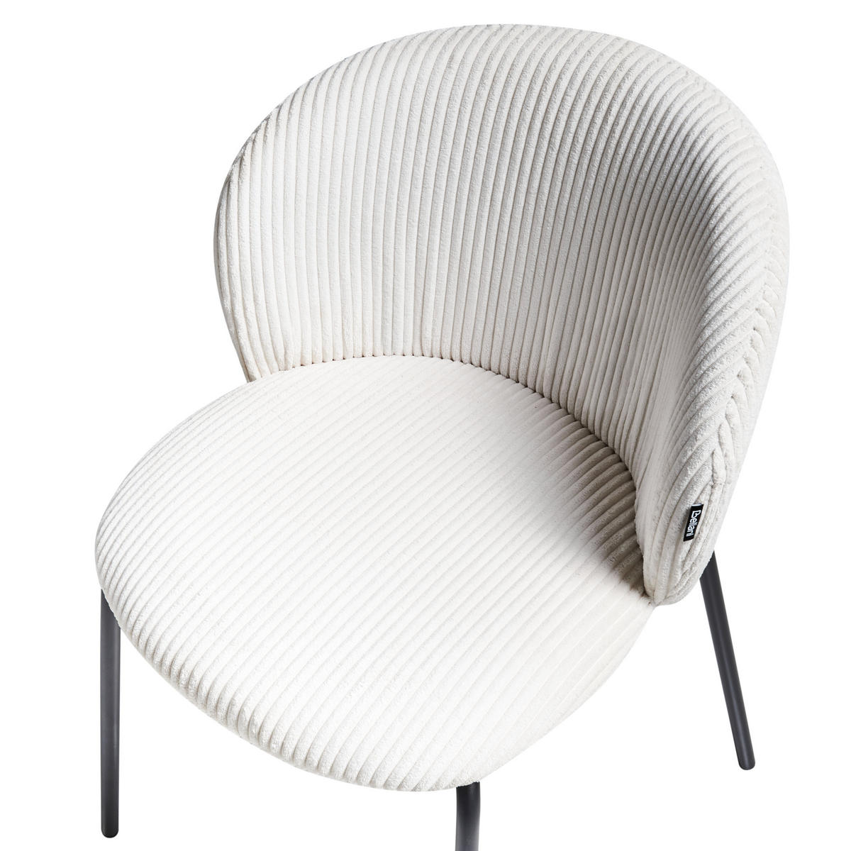 ESSZIMMERSTUHL 2er-Set Cremeweiß Miles - Schwarz/Weiß, Textil (53/83/55cm) - Beliani