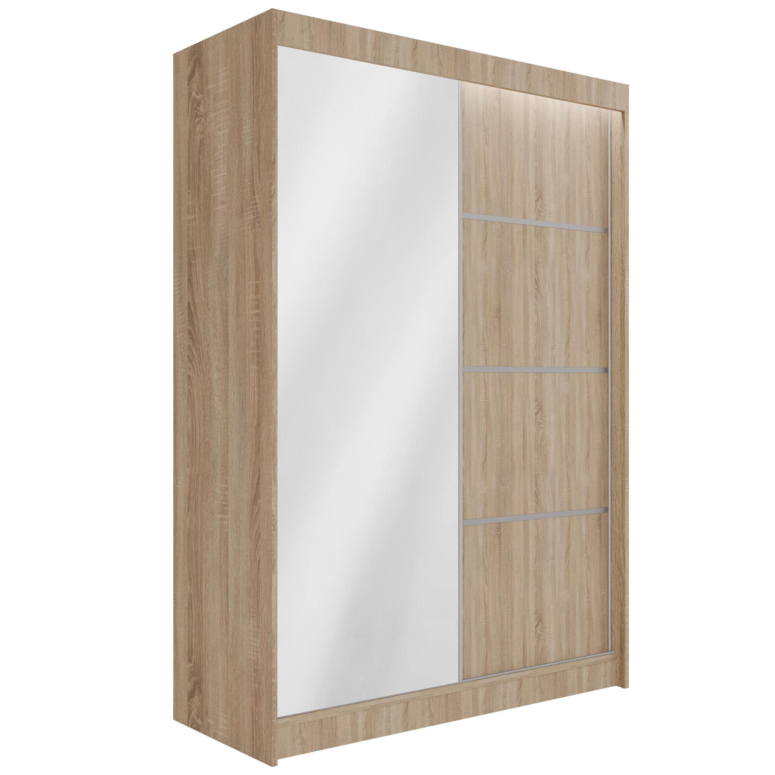KLEIDERSCHRANK PAOKI mit LED - 120 cm - Sonoma Eiche - Sonoma Eiche, Holzwerkstoff (120/215/61cm) - ALTDECOR