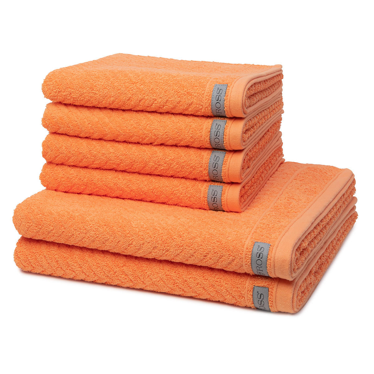 FROTTIERSET Smart 6-teilig - Orange, Textil (50/100cm) - Ross
