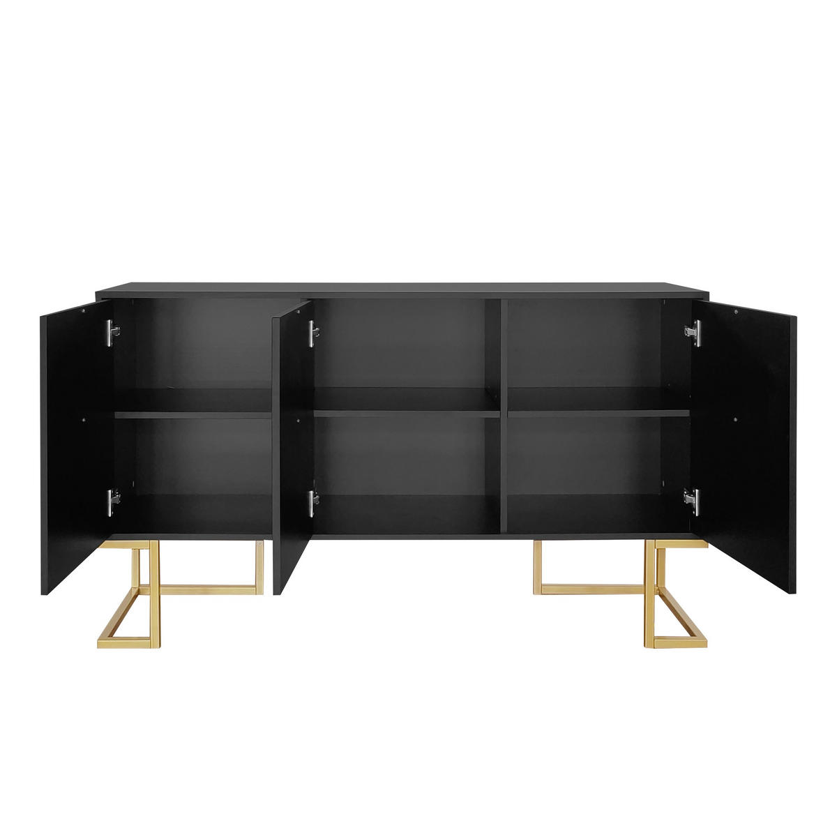 SIDEBOARD Schwarz 138/40/80,5CM - Schwarz, Holzwerkstoff/Metall (40/80.5/138cm) - Urban Meuble