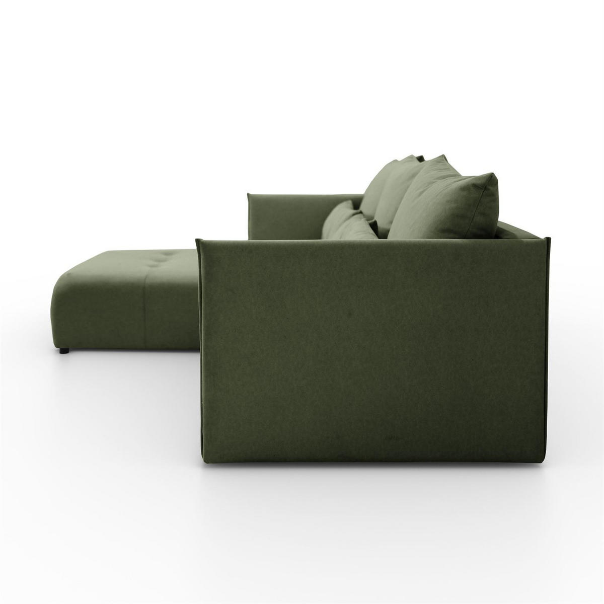 ECKSOFA APOLLO L mit Schlaffunktion und Bettkasten – linke Seite - Grün, Textil (246/188cm) - Lookway