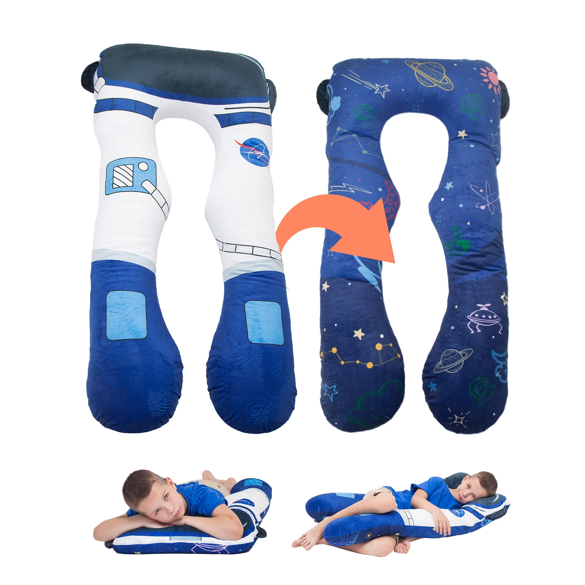 KISSEN für Kinder- Astronaut - Dunkelblau, Textil (60/120cm) - KomfortKissen