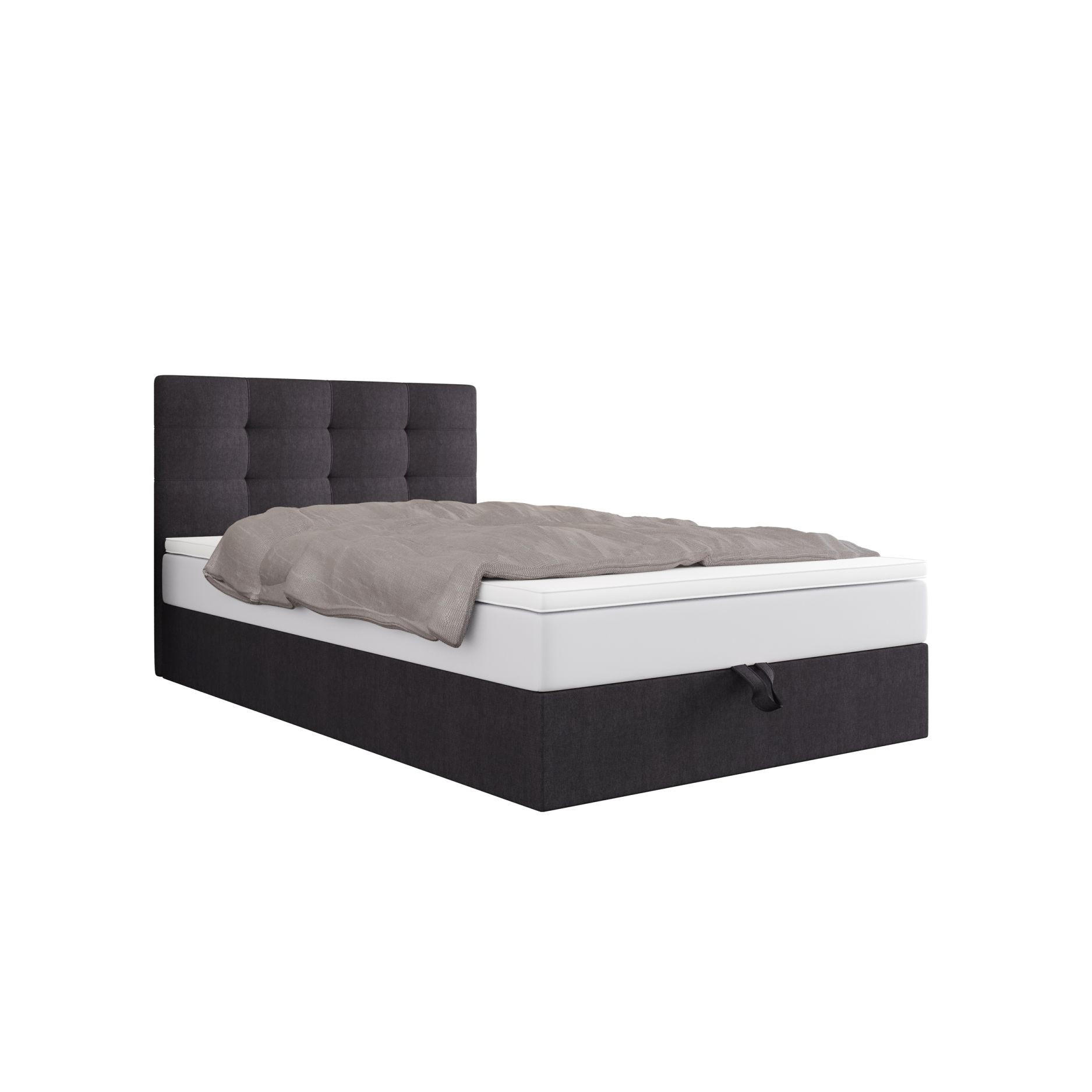 BOXBETT DUO 1 100x200 Cosmic 97, mit Matratze H3, Bonell und Topper, Grau - Grau, Holz/Kunststoff (100/200cm) - Bedante