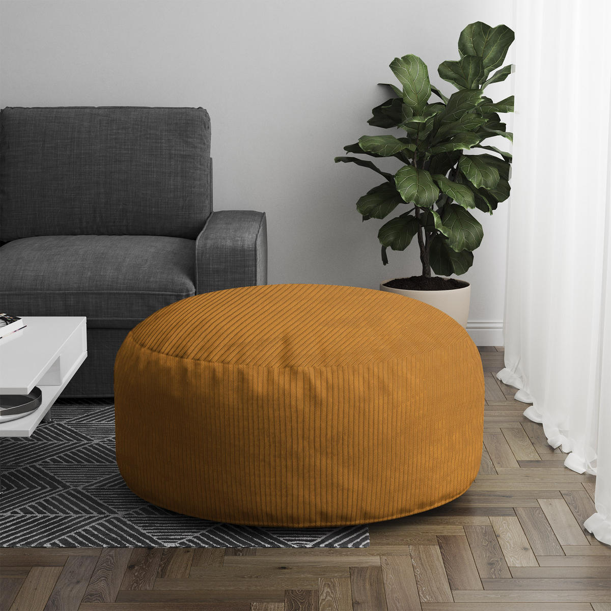 SITZSACK ROLLER Sugar Cookie - Dunkelorange/Braun, Textil (70/40/70cm) - Dreamroots