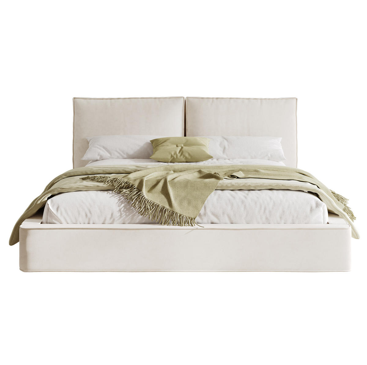 POLSTERBETT 160/200 cm Beige aus Chenille mit Lattenrost - Beige, Textil (160/200cm) - OKMYHOME