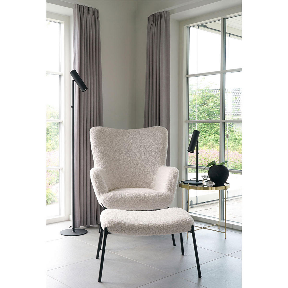 FÅTÖLJ Glasgow för 1 person 70 x 79 x 98 cm – vit - Vit, Träbaserade material/Textil (70/98/79cm) - ebuy24