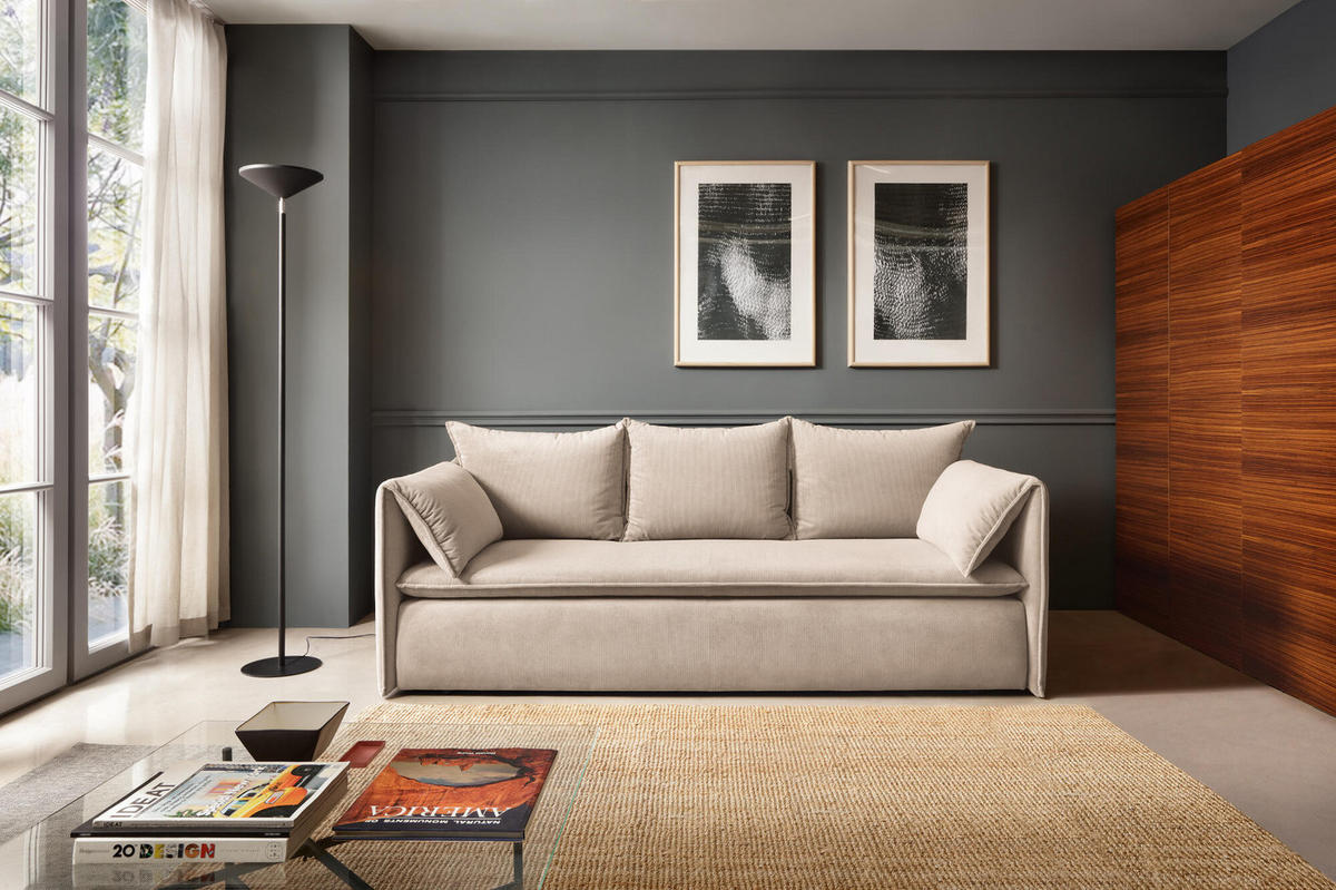 SOFA GOLD Beige 218x105x89 cm - Beige, Textil (218/89/105cm) - FURNLUX