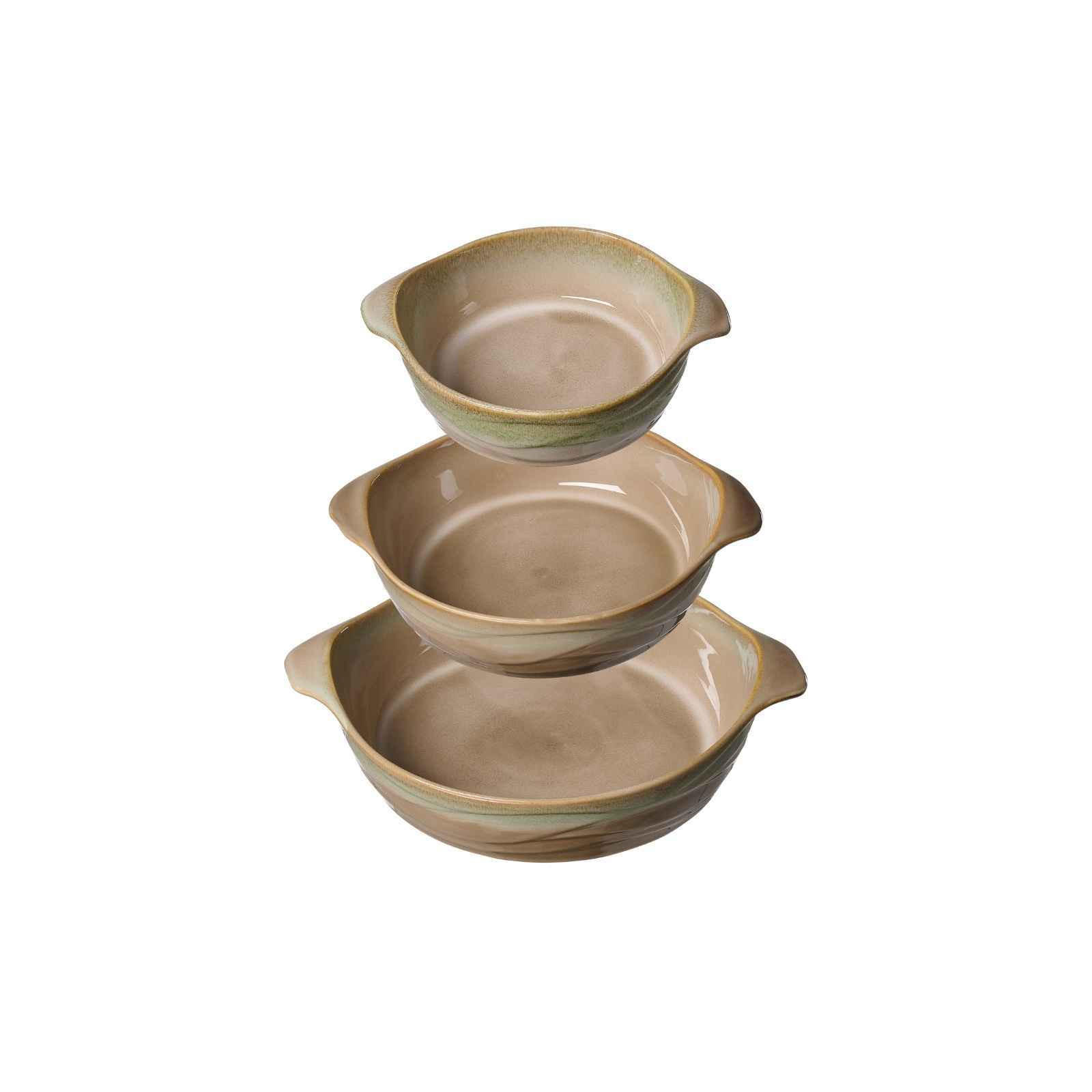 AUFLAUFFORMEN-SET RUND Tortosa braun 3-tlg. - Braun, Keramik (2/2/2cm) - Ritzenhoff Breker