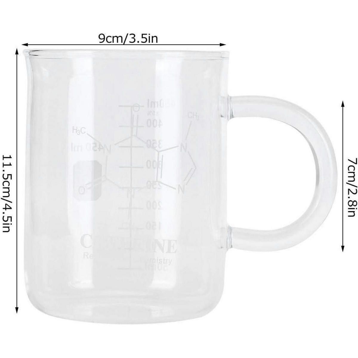MESSBECHER Glas 450 ml mit Griff und Skala - Transparent, Glas (0.45L)