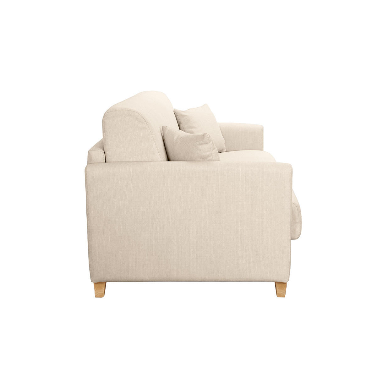 SCHLAFSOFA Skandinavisch 3-Sitzer Beige SKANDY - Beige, Textil (99/92/176cm) - Miliboo
