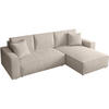 ECKSOFA Parys L Creme - Creme/Schwarz, Kunststoff/Textil (290/185cm) - Beautysofa