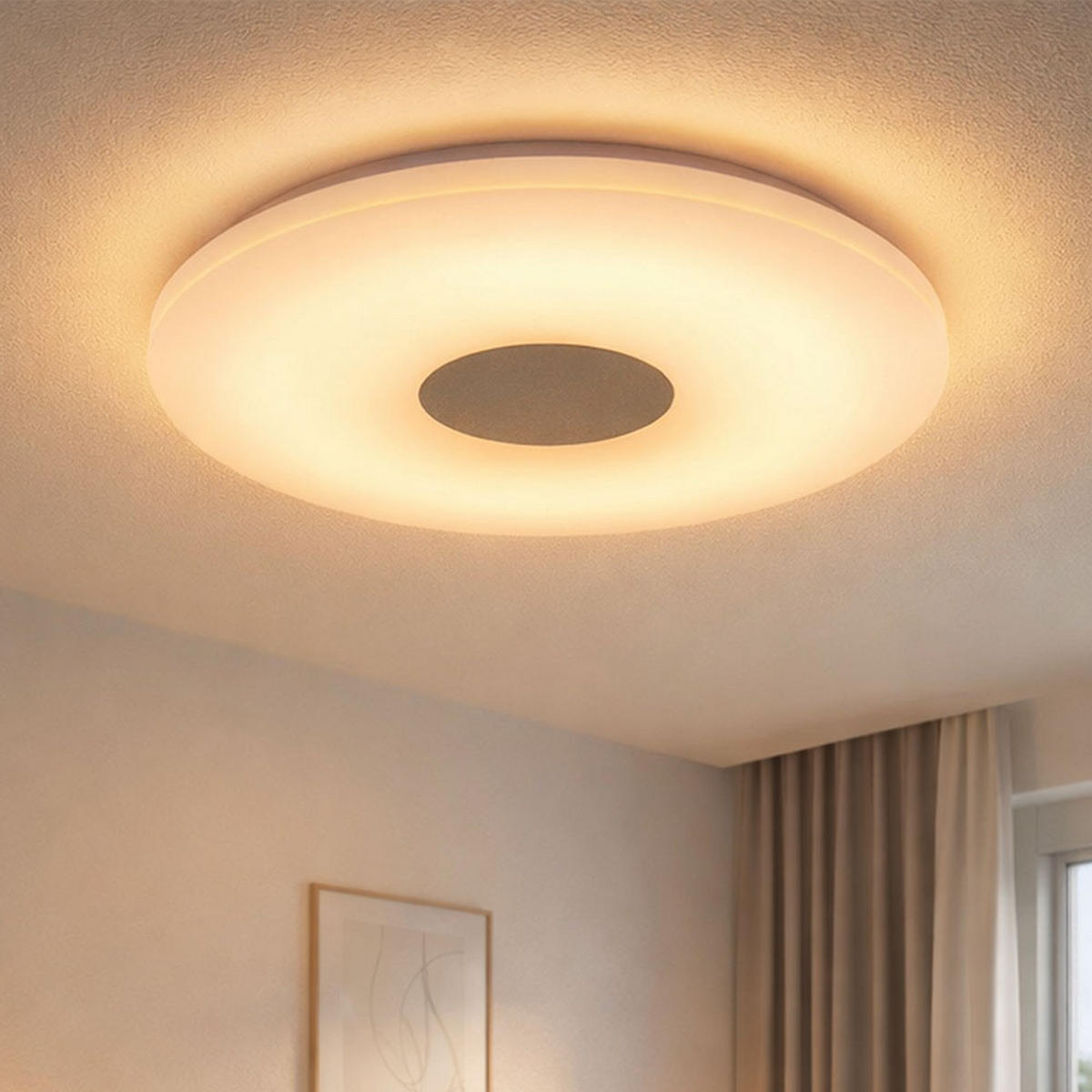 LED DECKENLEUCHTE Augustus Weiß Chrom - Weiß, Metall (37.5/37.5/5.2cm) - Globo Lighting