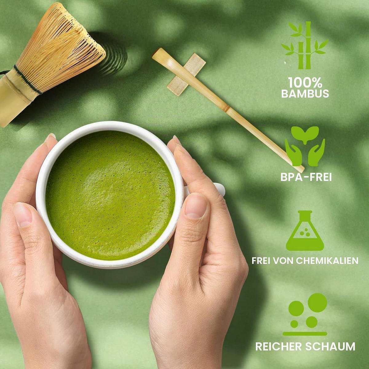 MATCHA Set 7-teiliges Set Keramik Bambus Rosa - Rosa, Keramik (22/1.5/24cm)
