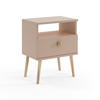 NACHTISCH Holztisch Poxwell Macchiato - Hellbraun, Holzwerkstoff (44/55/31cm) - Fedve