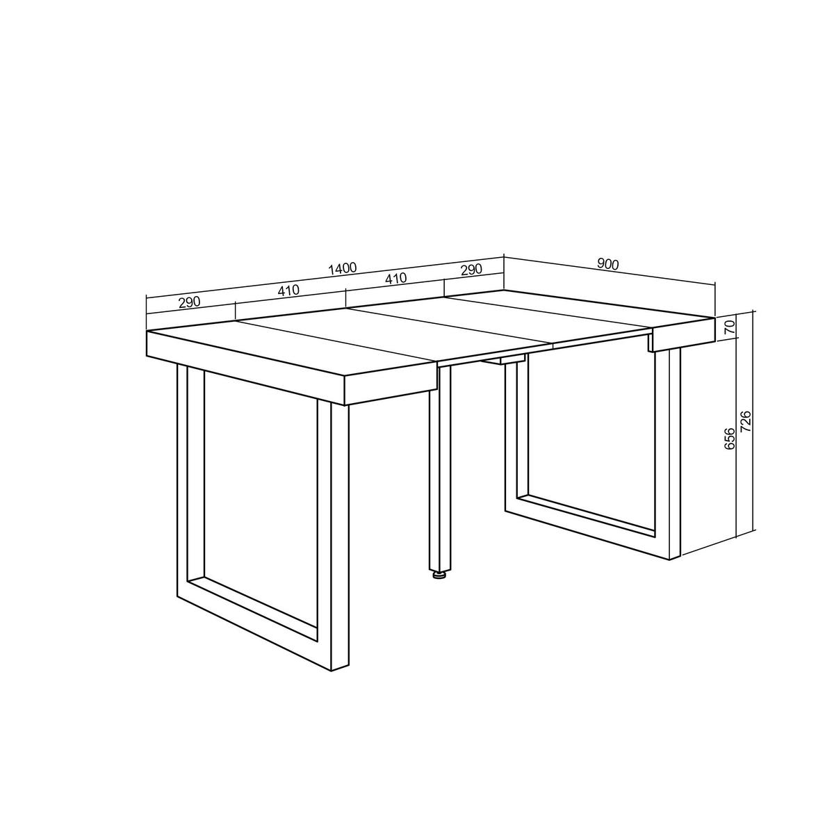 KONSOLENTISCH ausziehbar 58 bis 140cm, für 6 Gäste, eiche, 90/58/73cm - Eichefarben, Holzwerkstoff (90/140/73cm) - Skraut Home