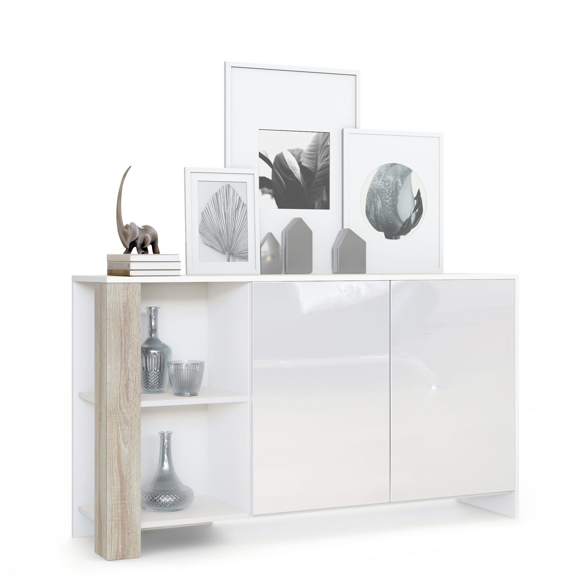 SIDEBOARD Canto Eiche sägerau - Eiche San Remo, Holzwerkstoff (143/81/36cm) - Vladon