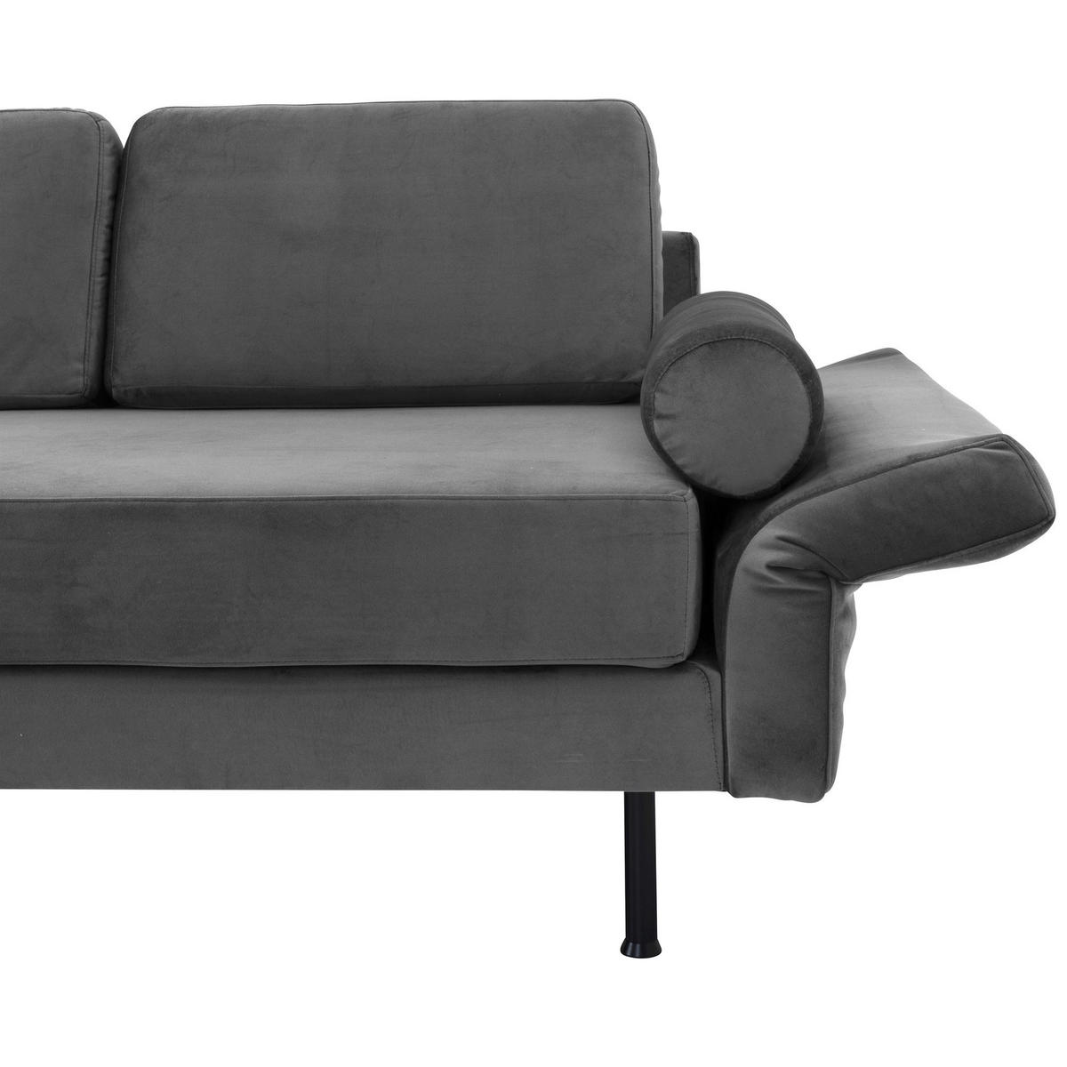 RECAMIERE Armlehne rechts Keara Samtvelours anthrazit - Anthrazit, Kunststoff (87/81/190cm) - 58aufmkessel