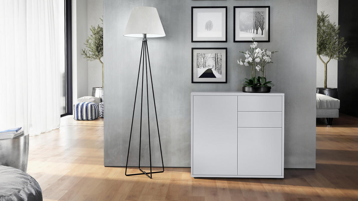 KOMMODE Ben Front in Weiß matt - Weiß, Holzwerkstoff (79/74/36cm) - Vladon